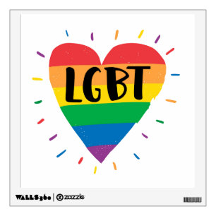 LGBT Rainbow Heart Wall Decal
