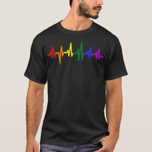 LGBT Rainbow Heartbeat Community Pride T Shirt