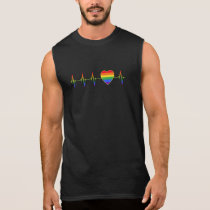 LGBT Rainbow Heartbeat EKG Sleeveless Shirt LGBT Rainbow Heartbeat EKG Sleeveless Shirt
