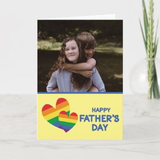 LGBT Rainbow Hearts Father's Day Card