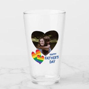 LGBT Rainbow Hearts Father's Day Glass