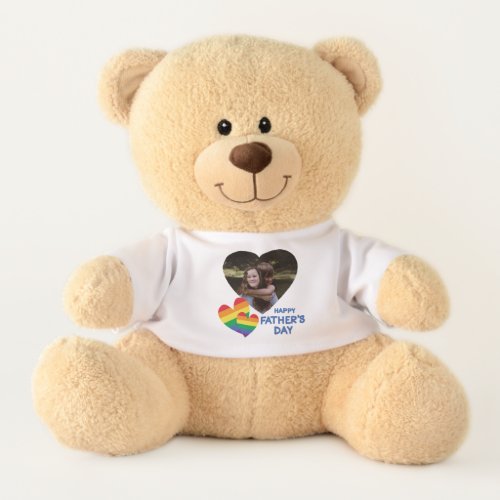 LGBT Rainbow Hearts Fathers Day Teddy Bear