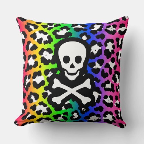 LGBT Rainbow Jolly Roger Pride Statement Throw Pillow