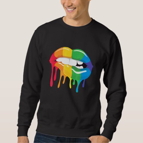 Lgbt Rainbow Kiss Mouth Lgbtq Love Sweatshirt