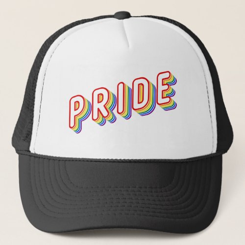 LGBT Rainbow Lettering Pride Trucker Hat