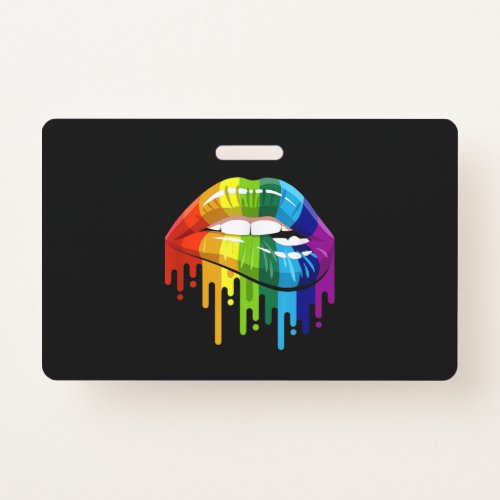 LGBT Rainbow Lip Gay Pride Badge