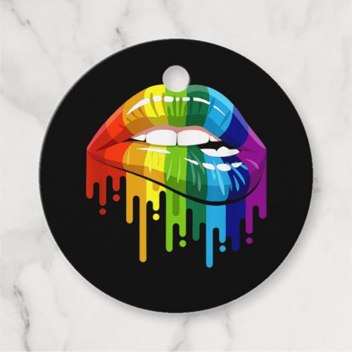 LGBT Rainbow Lip Gay Pride Favor Tags