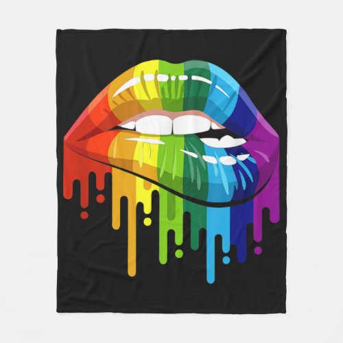 LGBT Rainbow Lip Gay Pride Fleece Blanket