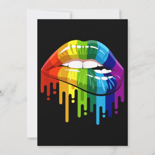 LGBT Rainbow Lip Gay Pride Invitation