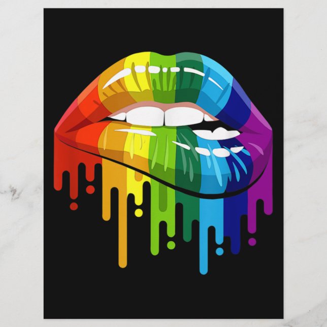 LGBT Rainbow Lip Gay Pride Letterhead (Front)