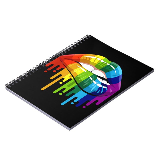 LGBT Rainbow Lip Gay Pride Notebook (Left Side)