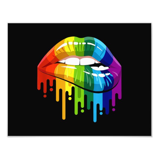 LGBT Rainbow Lip Gay Pride Photo Print (Front)