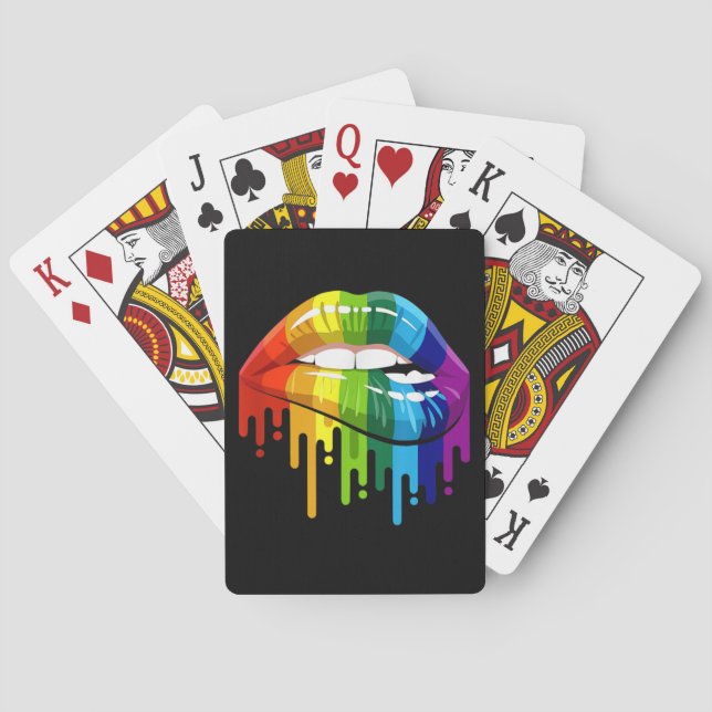 LGBT Rainbow Lip Gay Pride Poker Cards (Back)