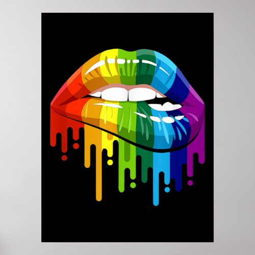 LGBT Rainbow Lip Gay Pride Poster