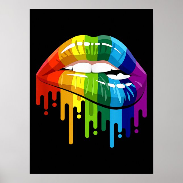 LGBT Rainbow Lip Gay Pride Poster (Front)