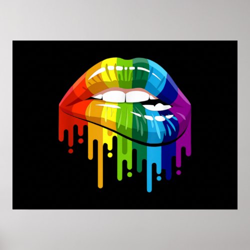 LGBT Rainbow Lip Gay Pride Poster