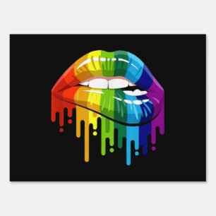 LGBT Rainbow Lip Gay Pride Sign