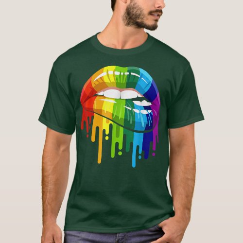 LGBT Rainbow Lip Gay Pride  T_Shirt