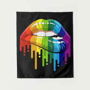 LGBT Rainbow Lip Gay Pride Tapestry