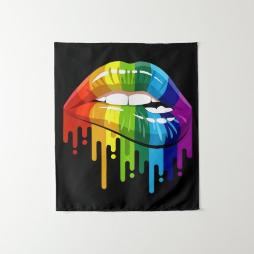LGBT Rainbow Lip Gay Pride Tapestry
