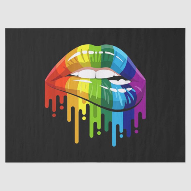 LGBT Rainbow Lip Gay Pride Tissue Paper (Front)