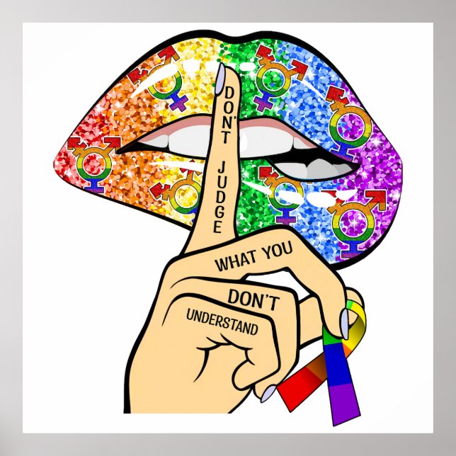 LGBT Rainbow Lips Poster (Front)