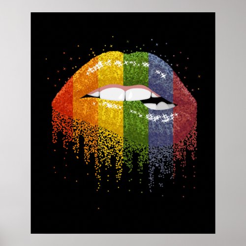 LGBT Rainbow Lips Pride _ Gay Homosexual lesbian Poster