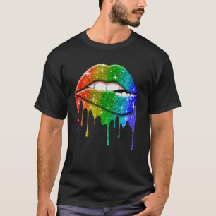 Lgbt Rainbow Lips Pride Gay Homosexual Lesbian T-Shirt