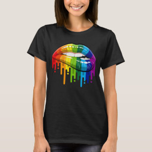LGBT Rainbow Lips Pride Gay Homosexual Lesbian T-Shirt