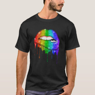 Lgbt Rainbow Lips Pride Gay Homosexual Lesbian T T-Shirt
