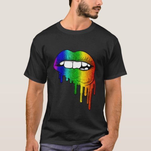 Lgbt Rainbow Lips Pride Gay Homosexual Lesbian Tee