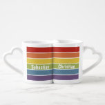 Lgbt Rainbow Muted Color Personalized Coffee Mug Set at Zazzle