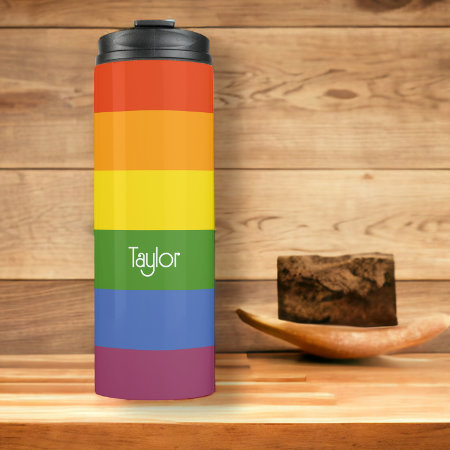 Lgbt Rainbow Muted Color Thermal Tumbler