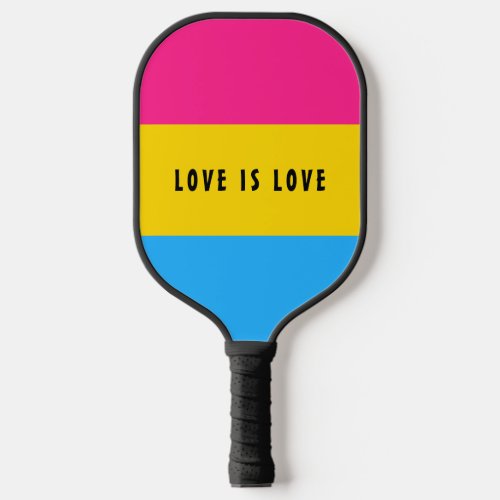 LGBT Rainbow Pansexual Pride Flag Custom Text Pickleball Paddle