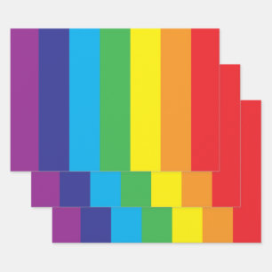 Lgbt Rainbow Pattern Wrapping Paper Sheets