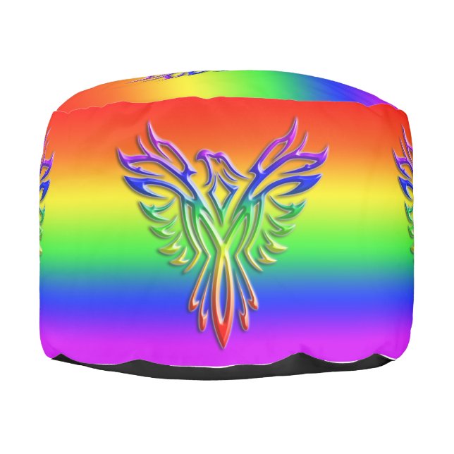 LGBT Rainbow - Phoenix, embossed effect Pouf (Right)