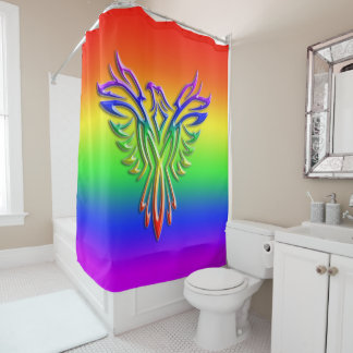 LGBT Rainbow - Phoenix, embossed effect Shower Curtain