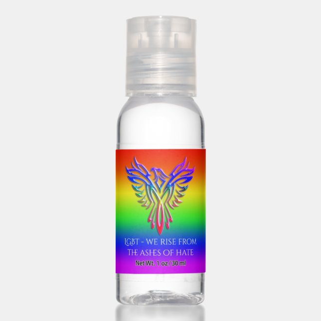 LGBT Rainbow - Phoenix, embossed effect, slogan Hand Sanitizer (Front)
