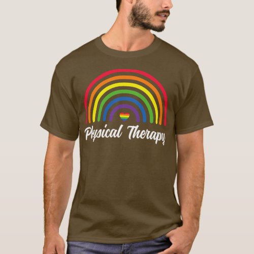 LGBT Rainbow Physical Therapy PT Therapist Men T_Shirt
