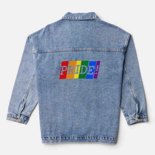 LGBT rainbow pride Denim Jacket (Back)
