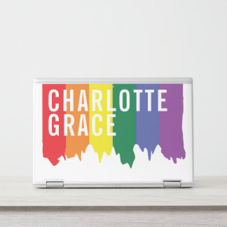 LGBT Rainbow Pride Dripping Paint Personalized HP Laptop Skin