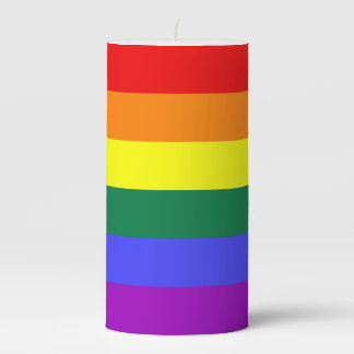 LGBT Rainbow Pride Flag 3" x 6" Pillar Candle