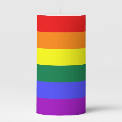 LGBT Rainbow Pride Flag 3 x 6 Pillar Candle