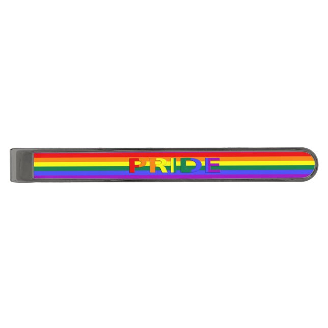 LGBT Rainbow Pride Flag Classic Tie Bar (Front)