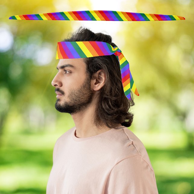 LGBT Rainbow Pride Flag Headband Tie 42" Length (LGBT Rainbow Pride Flag Headband Tie 42" Length)