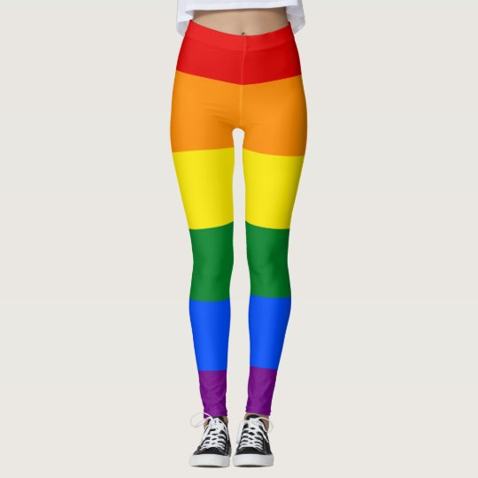 LGBT Rainbow Pride Flag Horizontal Stripe Leggings | Zazzle.com