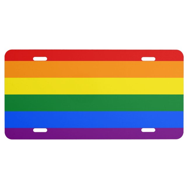 LGBT Rainbow Pride flag License Plate (Front)