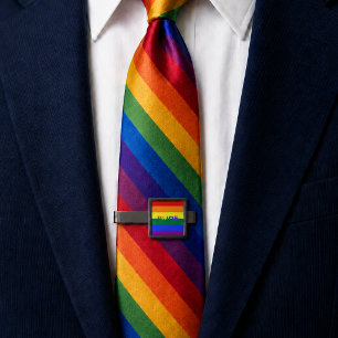 LGBT Rainbow Pride Flag Modern Tie Bar
