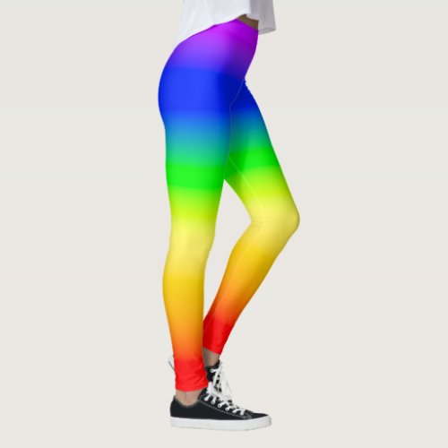 LGBT Rainbow Pride Flag Ombre Gradient Stripes Leggings