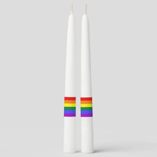 LGBT Rainbow Pride Flag Pair of Taper Candles